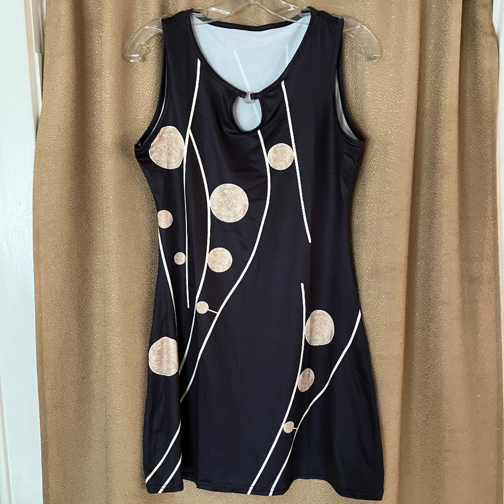 Sleeveless Geometric Pattern Spandex Dress S/M